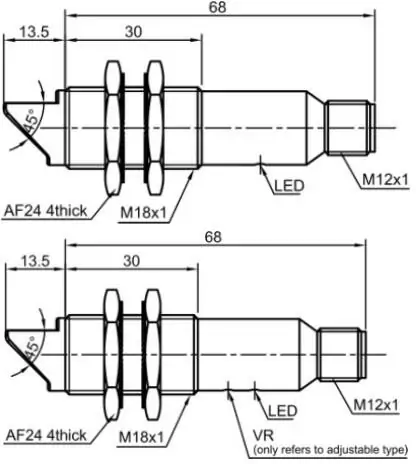 фото Оптический датчик LANBAO PR18G-BC40DPO-E2 Air-po.ru Промоборудование