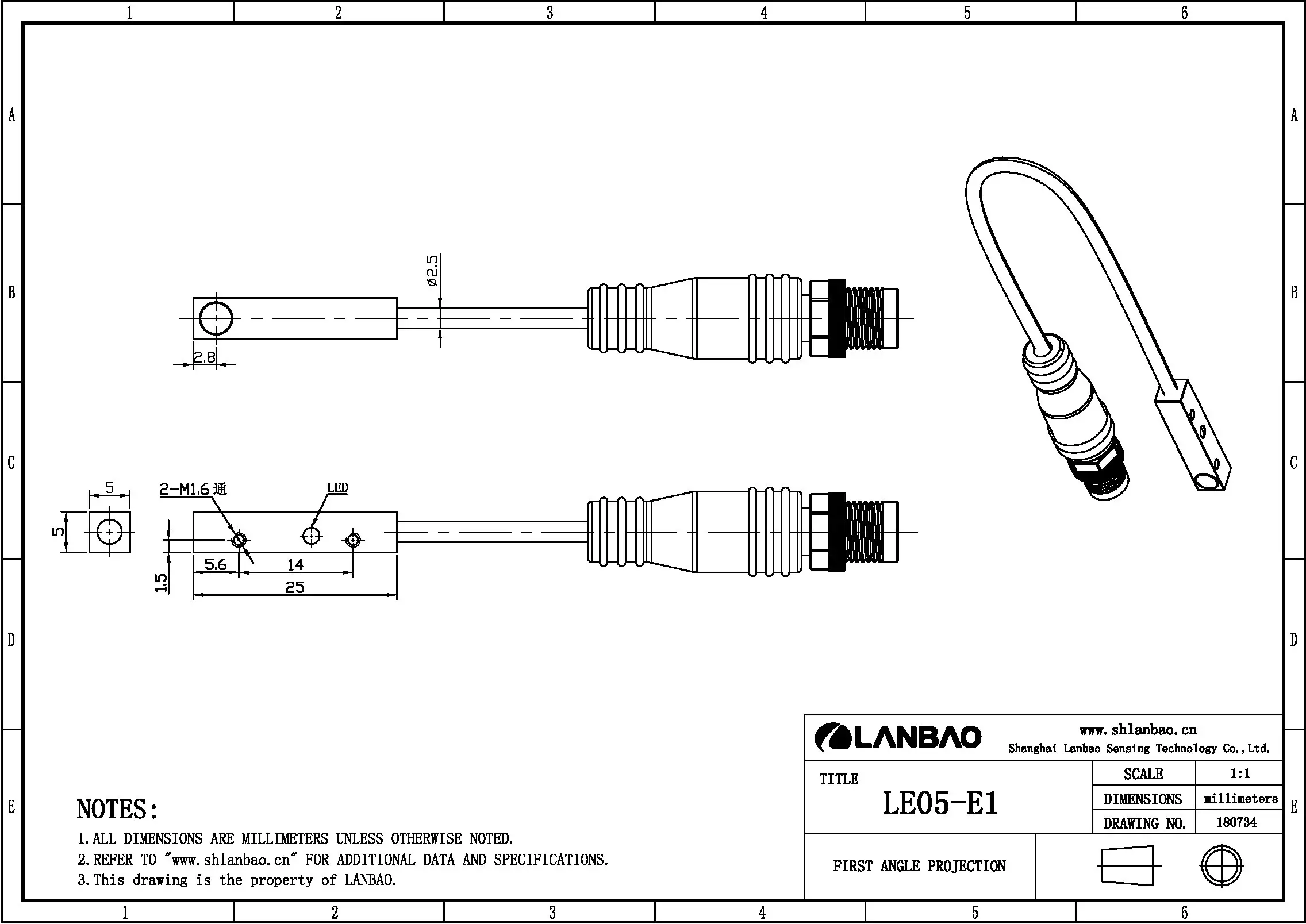 фото Индуктивный датчик LANBAO LE05VF08DPC-F1 Air-po.ru Промоборудование