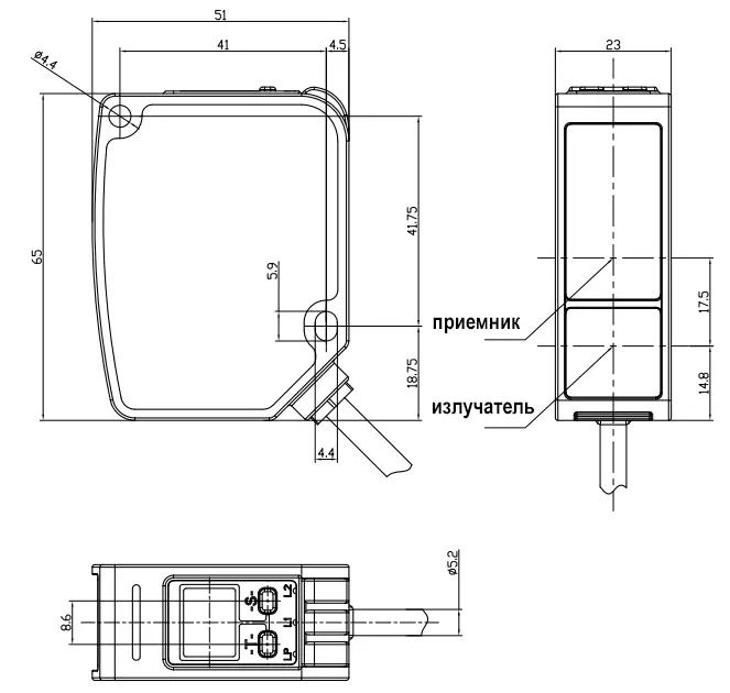 фото Оптический датчик расстояния LANBAO PDB-CC100TGI Air-po.ru Промоборудование