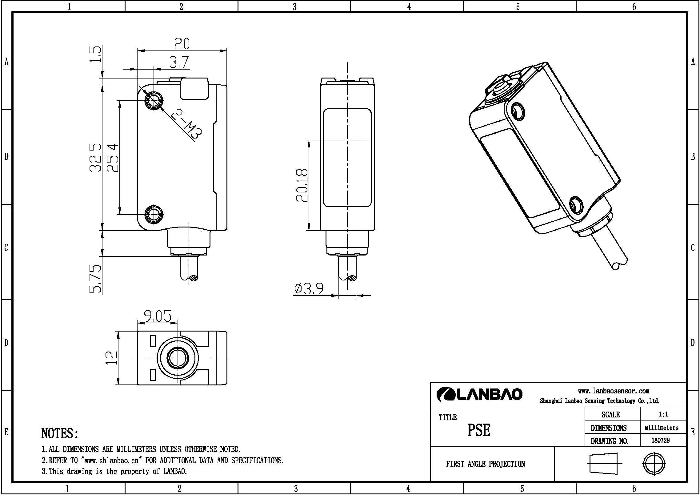 фото Оптический датчик LANBAO PSE-TM10DNPR Air-po.ru Промоборудование