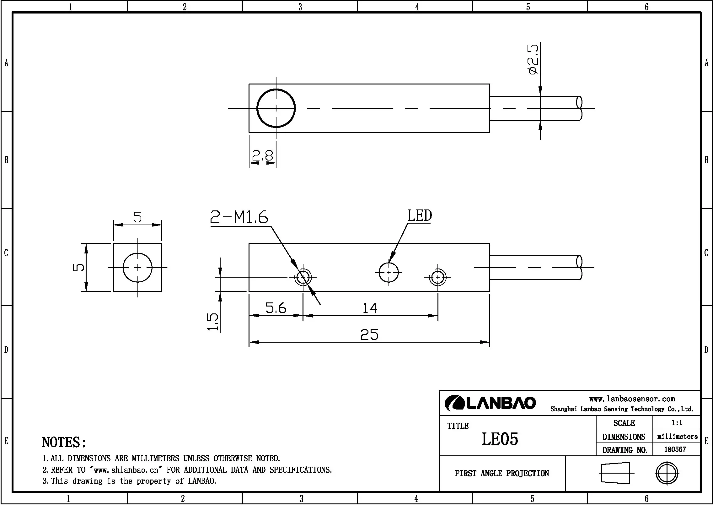 фото Индуктивный датчик LANBAO LE05VF08DPO Air-po.ru Промоборудование