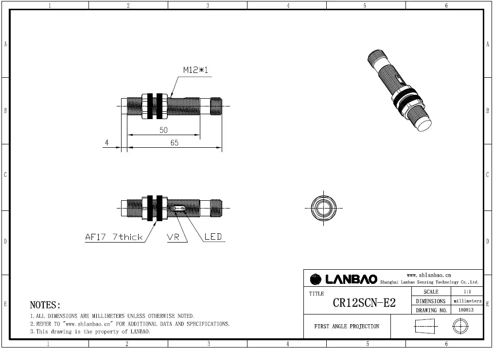 фото Емкостной датчик LANBAO CR12SCN04DNO-E2 Air-po.ru Промоборудование