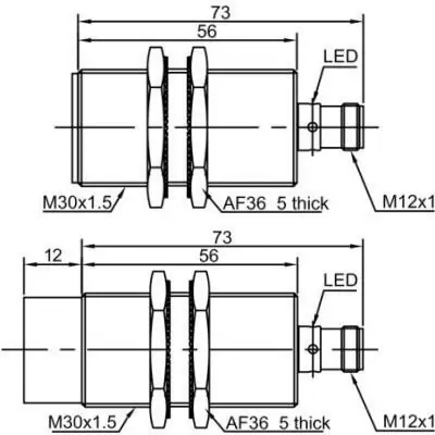 фото Индуктивный датчик расстояния LANBAO LR30XCN15LUM-E2 Air-po.ru Промоборудование