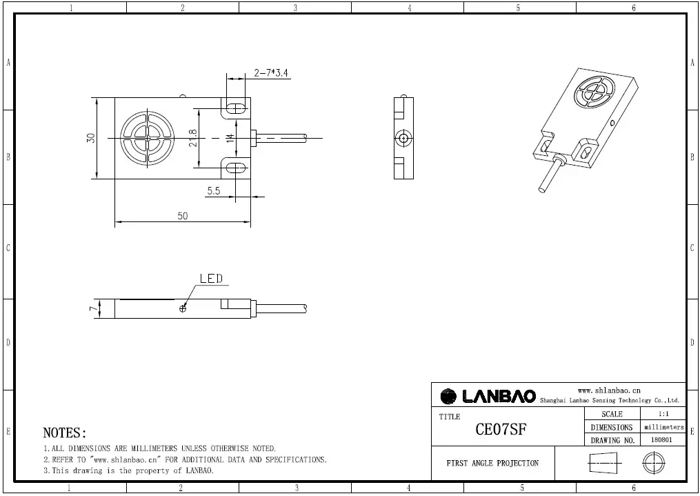 фото Емкостной датчик LANBAO CE07SN08DPC Air-po.ru Промоборудование