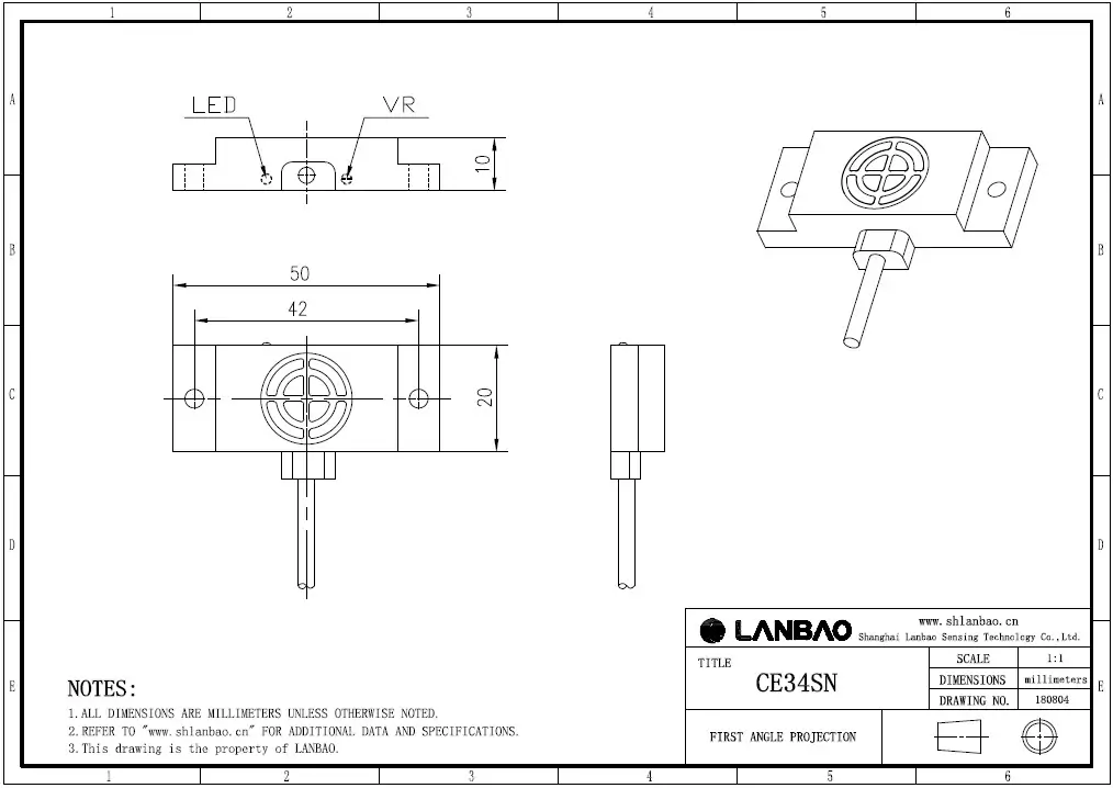 фото Емкостной датчик LANBAO CE34SN10DNC Air-po.ru Промоборудование