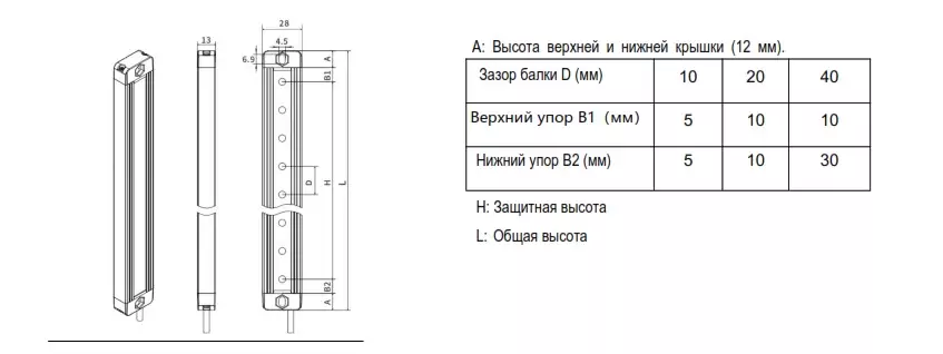 фото Световая завеса безопасности LANBAO SFB10032-TM02DPC Air-po.ru Промоборудование